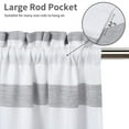 thumbnail image 3 of Stripe Pattern Kitchen Valances for Window,Waffle Weave Textured Valance Curtains for Kitchen Cafe Windows Home Decor Bathroom Window Curtains, 60"x15", 1 Set,Grey and White, 3 of 7