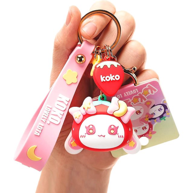 Llavero para mujer, llavero de conejo estrella y luna, abalorio de conejo demonio, accesorio para bolso, regalo para mejor amiga