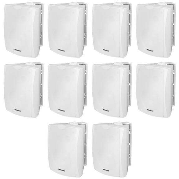10 Rockville WET-6W 70V 6.5" IPX55 White Commercial Indoor/Outdoor Wall Speakers