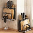 thumbnail image 3 of Knife Holder Chopstick Spoon Fork Organizer Shelf Pot Holder Cutting Board Rack with Tray Kitchen S, 3 of 5