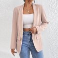 thumbnail image 2 of Blazer de manga larga con cuello de solapa Chaquetas clásicas de oficina para mujer Traje diario, 2 of 7