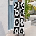 thumbnail image 2 of Vestido largo blanco y negro con estampado de flores vintage, elegante y chic, vestido de noche largo para mujer, 2 of 4