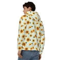 thumbnail image 4 of Goofa Vintage White Polka Dot Sunflower Pattern Mens Full-zip Hoodie, Zip-up Pullover Hooded Sweatshirt, Kangaroo Pocket Hoodie Ideal for Daily Wear, Travel, and Home-XX-Large, 4 of 5