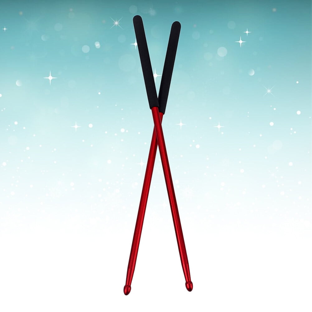 DECORNIJIA Drum Practice Aluminium Alloy Drumsticks Dark Red 1 Pair