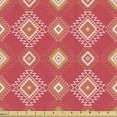 thumbnail image 1 of Folk Fabric by the Yard, Continuous Pattern of Boho Zigzag Lines Rhombuses, Decorative Upholstery Fabric for Sofas and Home Accents, Coral Beige by Ambesonne, 1 of 5