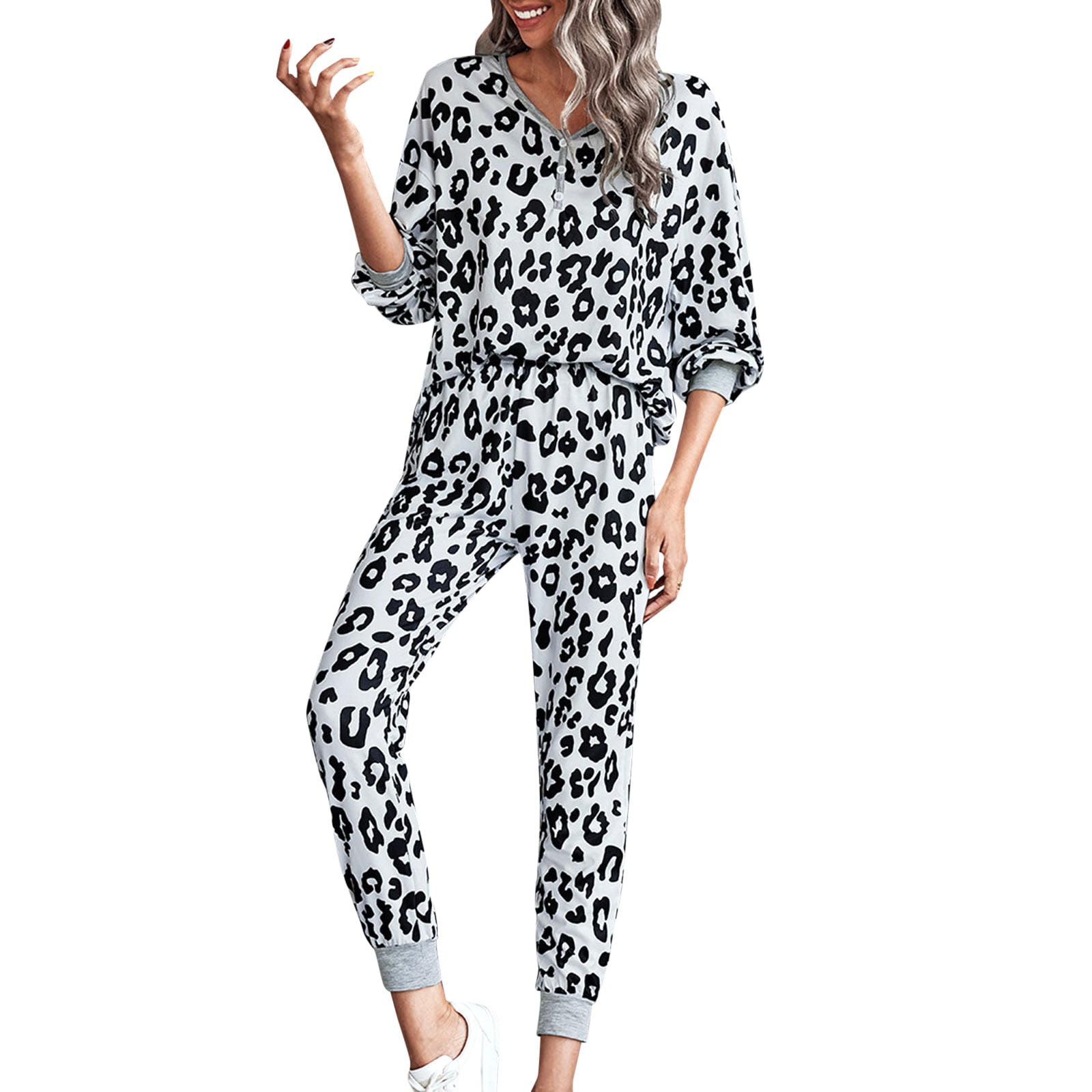 Woman's Snow Pants Fall Business Casual Outfits for Women Womens Long  Sleeve Pant Suit Leopard Print V Neck Cow Long Sleeve Suit Snow Pants Bib  Petite Women 