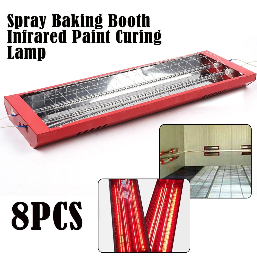 Miumaeov Paint Booth Heater 2000W 110V 8PCS Spray Baking Booth Light Heater Curing Lamp Heating Light for Automobile Paint Booths Furniture Paint Booths