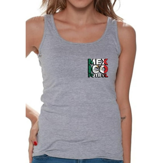 Awkward Styles Mexico Futbol Tank Top for Women Mexican Soccer Tank Top Mexico Gifts for Her Mexico Soccer 2018 Sleeveless Shirts Mexico Tanks Women's Mexican Tank Top Gifts from Mexico