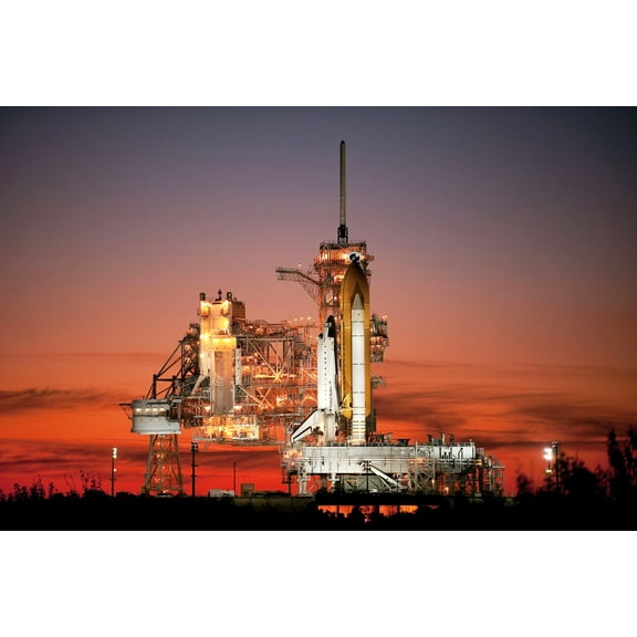 24x36 gallery poster, Space Shuttle Atlantis (STS-129) is seen on launch pad 39A at the NASA Kennedy Space Center