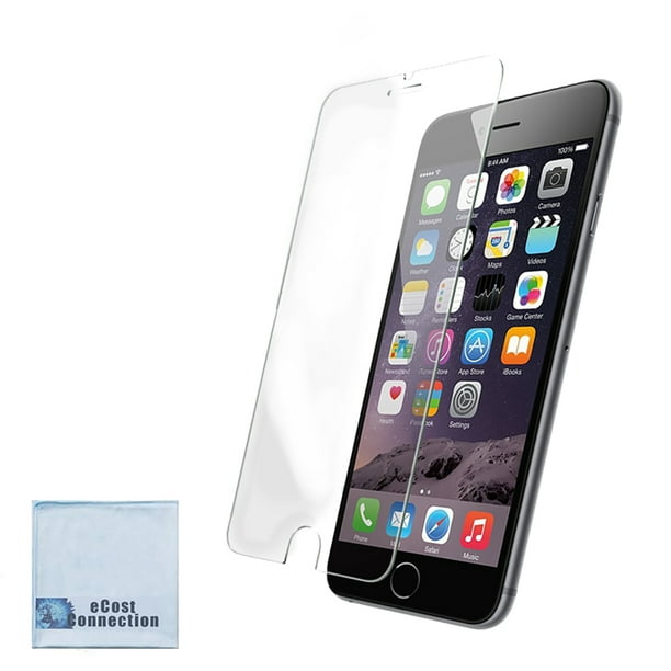 eCostConnection Protecteur d'Écran en Verre Trempé pour Apple iPhone 6, 6S + Tissu en Microfibre