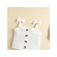 thumbnail image 5 of Kiapeise Toddler Baby Girls Summer Clothes Sets Straps Ribbed Knit Crop Tank Tops Mini Skirt 2PCS Outfit, 5 of 9