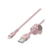 Belkin BoostCharge Pro Flex Braided USB Type A to Lightning Cable (2M/6.6FT), MFi Certified Charging Cable for iPhone 14, 13, 12, 11, Pro, Max, Mini, SE, iPad - Pink