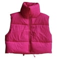 thumbnail image 4 of Niaviben Puffy Vest Women Cropped Puffer Vest Warm Vest for Women Puffer Jacket Winter Jackets for Women Vests Women Jackets Hot Pink M, 4 of 8