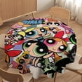 thumbnail image 4 of The Powerpuff Girls Round Tablecloth Print Decorative Table Cover Washable Table Cloths for Dining Party Picnic 60x60in, 4 of 8