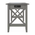 thumbnail image 4 of AFI 48" Solid Wood X Design Writing Desk with Drawer USB Charger in Gray, 4 of 8