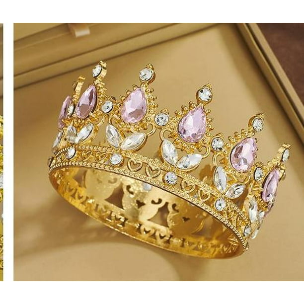 KAKOWELY Corona de novia para el cabello, exquisita corona, tocado con diamantes de imitación, accesorios para el cabello de novia, tocado de boda