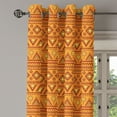 thumbnail image 2 of Ambesonne Aztec Grommet Curtain, Folkloric Triangles Suns, 50" x 96", Orange Yellow Burgundy, 2 of 6