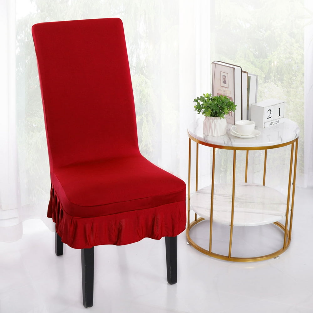 PiccoCasa Stretch Polyester Spandex Dining Room Chair Cover, Large, Red ...