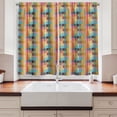 thumbnail image 2 of Ambesonne Geometric Kitchen Curtains, Vertical Squares Lines, 55"x30", Pale Orange Teal and Blue, 2 of 3