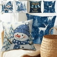 thumbnail image 2 of Christmas Throw Pillow Covers for Sofa 18x18" Christmas Pillowcase Winter Snowman Cushion Cover Christmas Throw Pillowcase Sofa Bed Holiday Decorations for Sofa Couch Livingroom Bed, 2 of 7