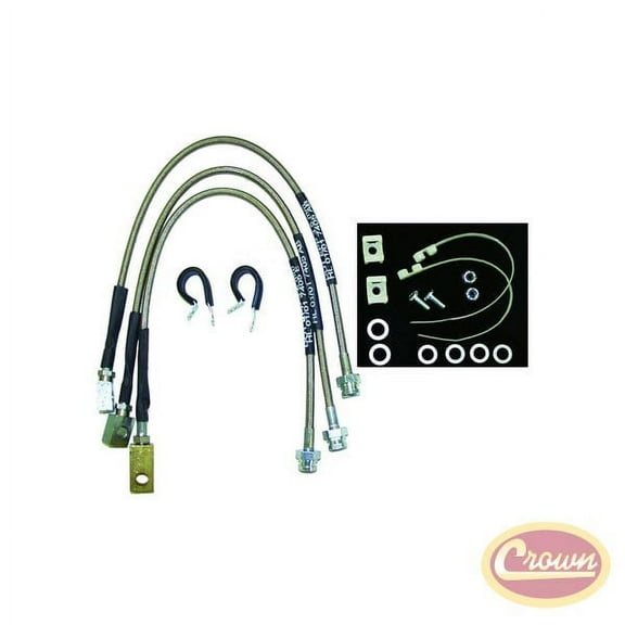 Crown Automotive RT31016/CASRT31016 SS Brake Hose Kit for Jeep Cj-5/82-86 Cj-7/82-86 Cj-8 SS 1982-1986, Scrambler 1982-1985, 1 Kit