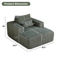 thumbnail image 3 of BUIORD Accent Chair for Living Room, 62.5" Oversized Corduroy Armchair Single Sofa, No Assembly Required, Green, 3 of 8