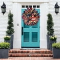 thumbnail image 5 of Americana Patriotic Wreath for Front Door - Fourth of July Decorations - Red, White, and Blue Wreaths for Front Door Outside - Indoor Outdoor Home Party Decor - Festive Independence Day Garland, 5 of 7