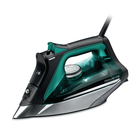 Open Box Rowenta Pro Master Iron for Clothes, Stainless Steel Soleplate, 400 Microsteam Holes, 1775 Watts, Black & Green DW8360