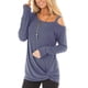 thumbnail image 2 of Tops De Manga Larga Con Nudo Torcido Para Mujer Tops De Manga Larga De Un Hombro Para Mujer Mujeres Casual Manga Larga Túnica Tops Solo Hombro Color Sólido Camiseta Para Fiesta ANGGREK  No, 2 of 6