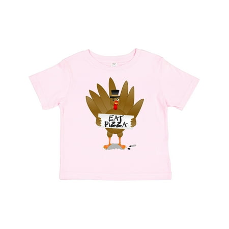 

Inktastic Turkey Holding a Sign Says Eat Pizza Gift Toddler Boy or Toddler Girl T-Shirt