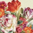 thumbnail image 2 of Audit, Lisa 12x12 Gold Ornate Wood Framed with Double Matting Museum Art Print Titled - Garden View Tossed - Florals, 2 of 4