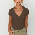 thumbnail image 2 of Birdeem Womens Summer Casual Solid Color Tops V-Neck Shirt, 2 of 6