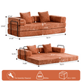 thumbnail image 2 of Weetoo Convertible Sofa Bed Compression Couch with Pillow Lounge Sleeper for Living Room, Chenille, 2 of 9