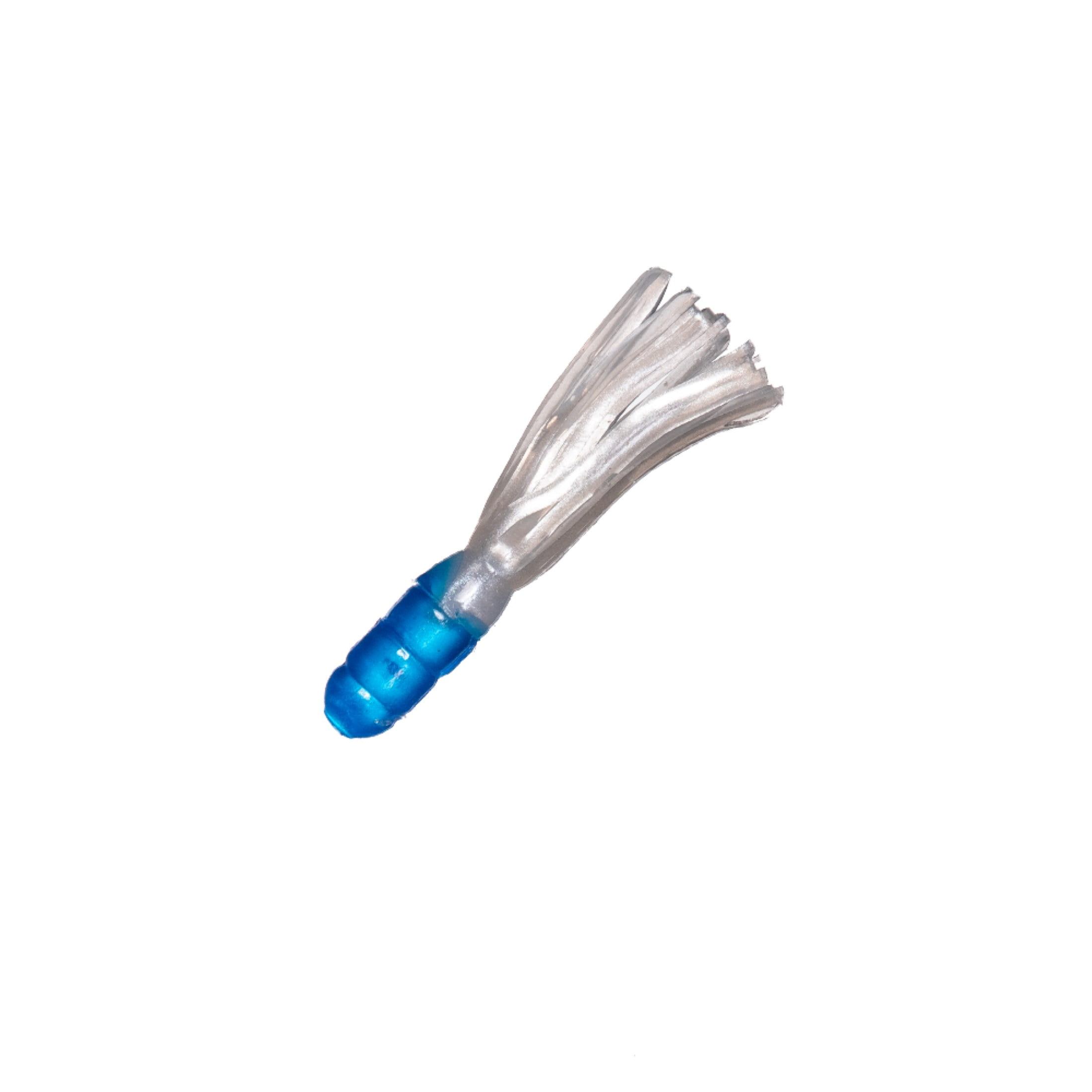 (4 pack) Arkie Lures Solid Body Fishing Tube, Color Blue & Pearl