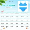 thumbnail image 2 of GYRATEDREAM Girl's 2 Piece Swimsuit Sport High Waist Teen Kids Bikini Set Bathing Suit Swimwear for 9-10Y Blue, 2 of 8