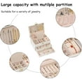 thumbnail image 4 of Jewelry Box for Women Girl Wife - Large PU Leather Jewelry Organizer Storage Case with 3 Layers Display for Earrings Bracelets Rings Watches (White), 4 of 7