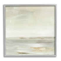 Stupell Industries Beige Abstract Landscape Scene Painting Gray Framed Art Print Wall Art, Design by Judith Shapiro