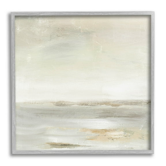 Stupell Industries Beige Abstract Landscape Scene Painting Gray Framed Art Print Wall Art, Design by Judith Shapiro