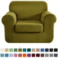 thumbnail image 1 of CHUN YI Housse de Canapé Extensible 2 Pcs à Carreaux avec Coussin, 1 of 6