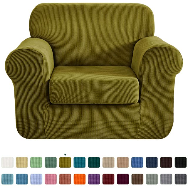CHUN YI Housse de Canapé Extensible 2 Pcs à Carreaux avec Coussin