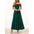 thumbnail image 5 of PRETTYGARDEN Womens Off Shoulder Maxi Summer Dresses Elegant Mesh Aline Swing Ruched Flowy Cocktail Wedding Guest Dress, 5 of 9