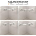 thumbnail image 3 of L Shaped Corner Shower Curtain Rod,  Adjustable 90 Degree Curved Bathroom Rod Square No Sag with Hooks & Ceiling Support, 3 of 8