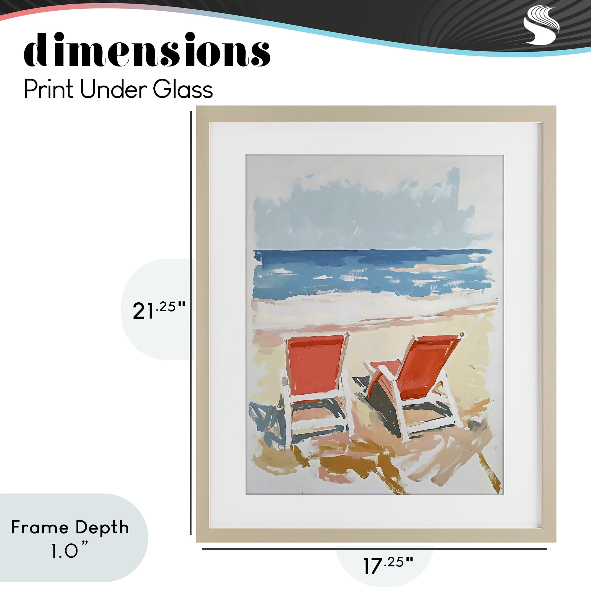 Stupell Industries Two Sunlit Beach Chairs Birch Framed Print Under Glass, design by The Prints Vibe