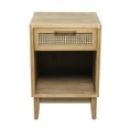 thumbnail image 2 of Urban Designs Crest 26" H x 18" W Modern Cane Front Nightstand with Drawer and Open Shelf - Brown, 2 of 5