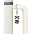 thumbnail image 3 of Delight Jewelry Silvertone Diagonal Banded Barrel with Yellow Crystals Spinner - Silvertone Bow Charm Accessory for Tumblers and Thermal Cups, 3 of 4