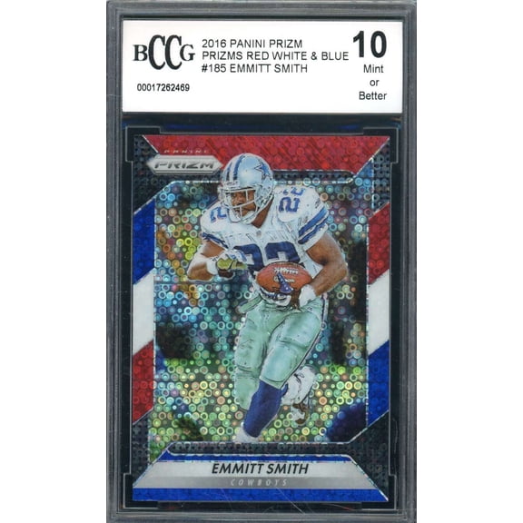 Emmitt Smith Card 2016 Panini Prizm #185 BGS BCCG 10
