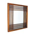 thumbnail image 1 of Benzara BM229394 Lattice Design Wooden Frame Wall Mirror, Brown, 1 of 4