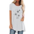 thumbnail image 1 of Tops Hauts d'Été pour Femmes 2023 Fashion T-Shirt à Col Rond Imprimé à Manches Courtes T-Shirt Décontracté Blouse, 1 of 4