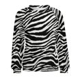 thumbnail image 2 of Animal Zebra Print Women Casual Long Sleeve Hoodie Streetwear Pullovers Top Female Clothing, 2 of 7