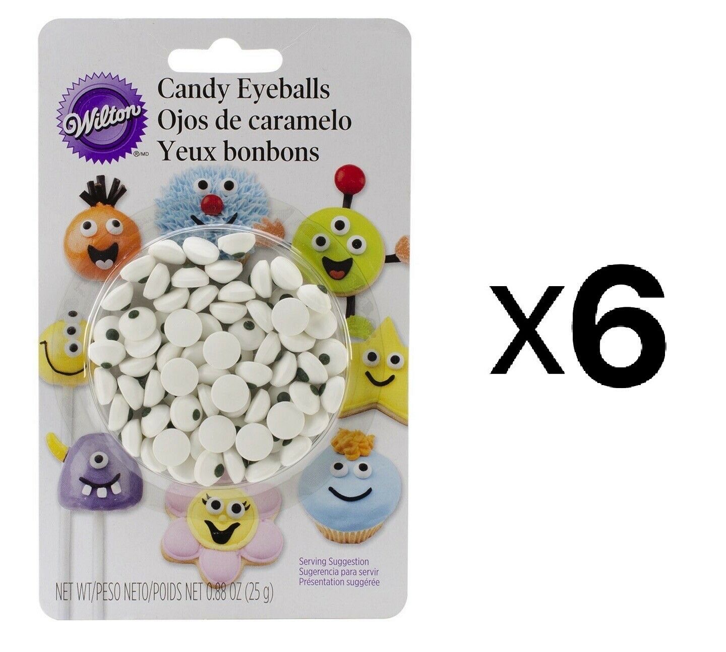 Wilton Small Candy Eyeballs, 1 cm Diameter (Pack of 6)